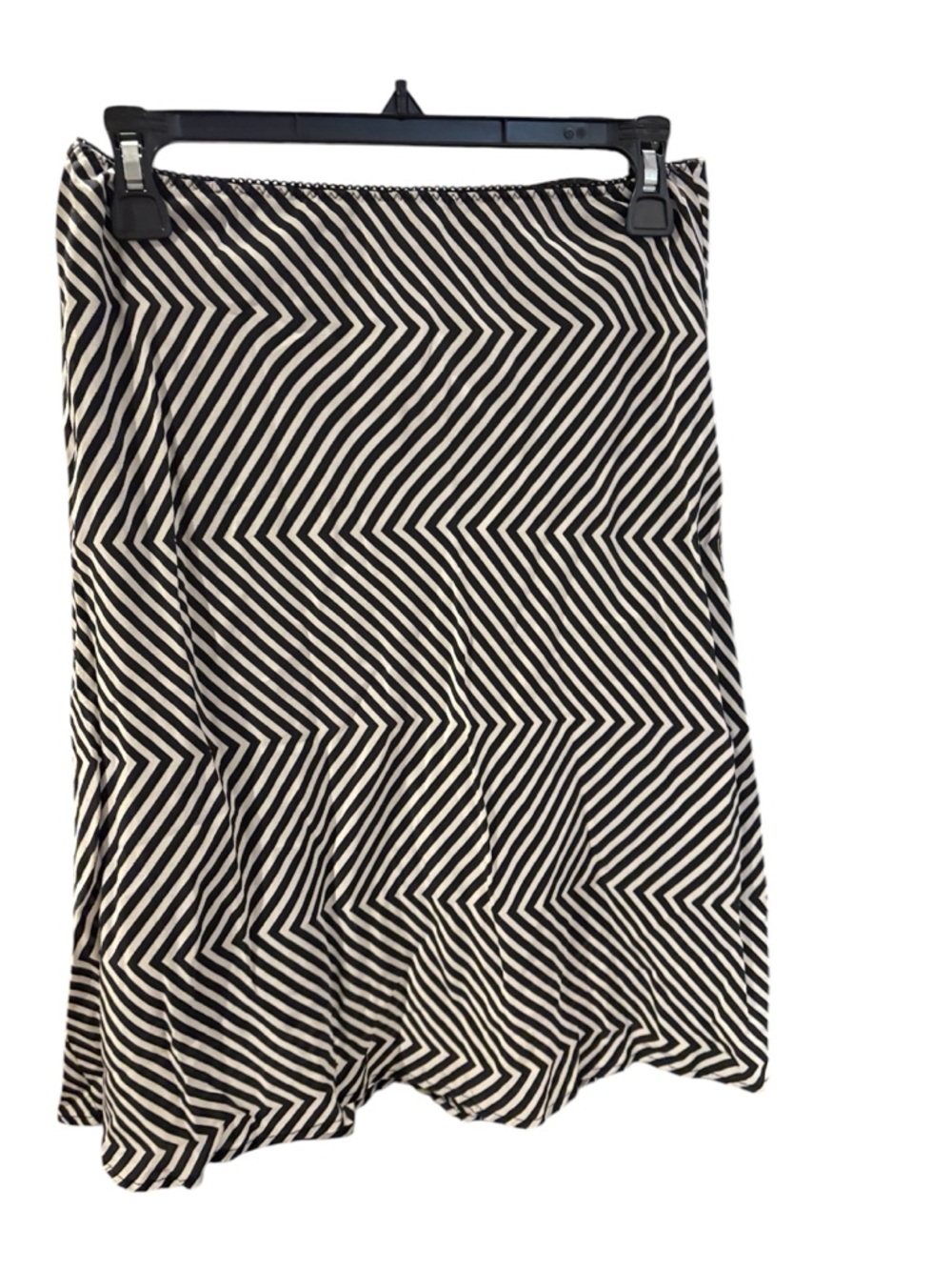 Black and White Chevron A-Line Skirt, size M